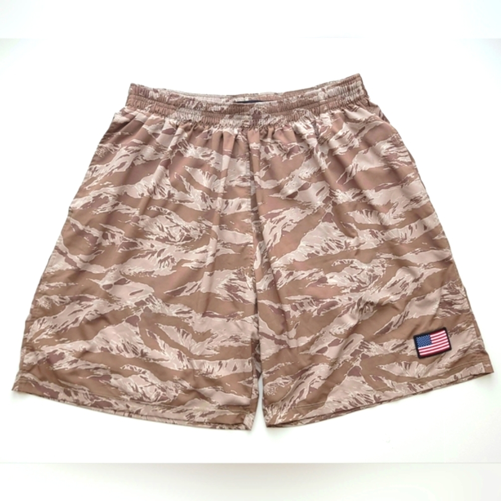 GORUCK American Training Shorts Camo Brown Tan 2X 7" Inseam Liner Running Gym
